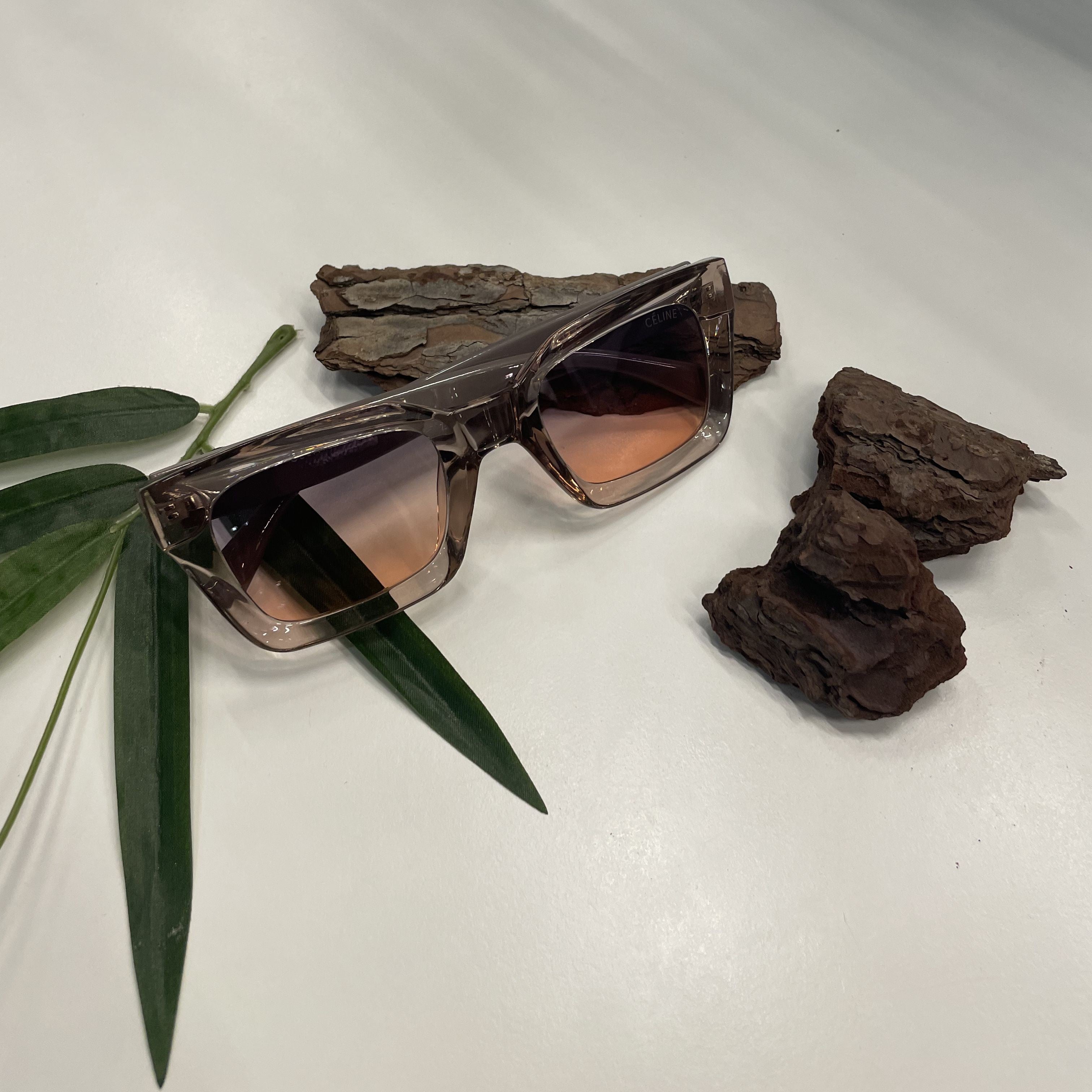Lunettes Céline – Rose Épaisse Rectangulaire
