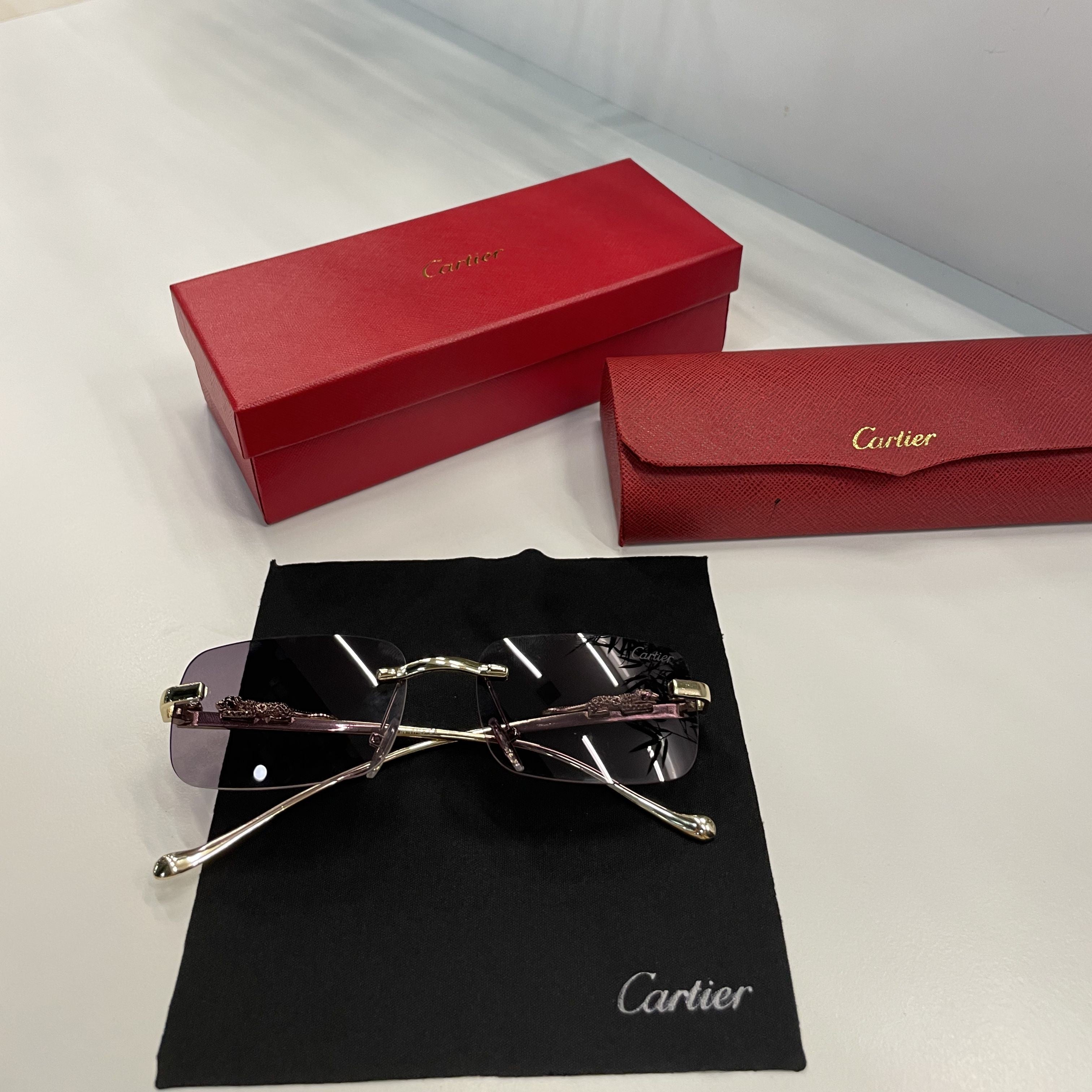 Lunettes Cartier jaguar - Marron