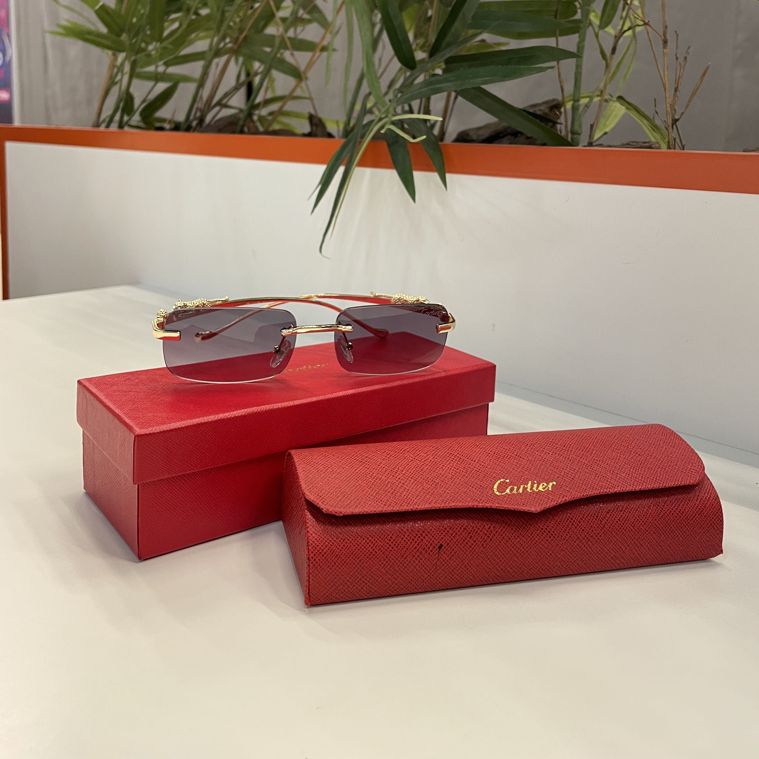Lunettes Cartier jaguar - Marron