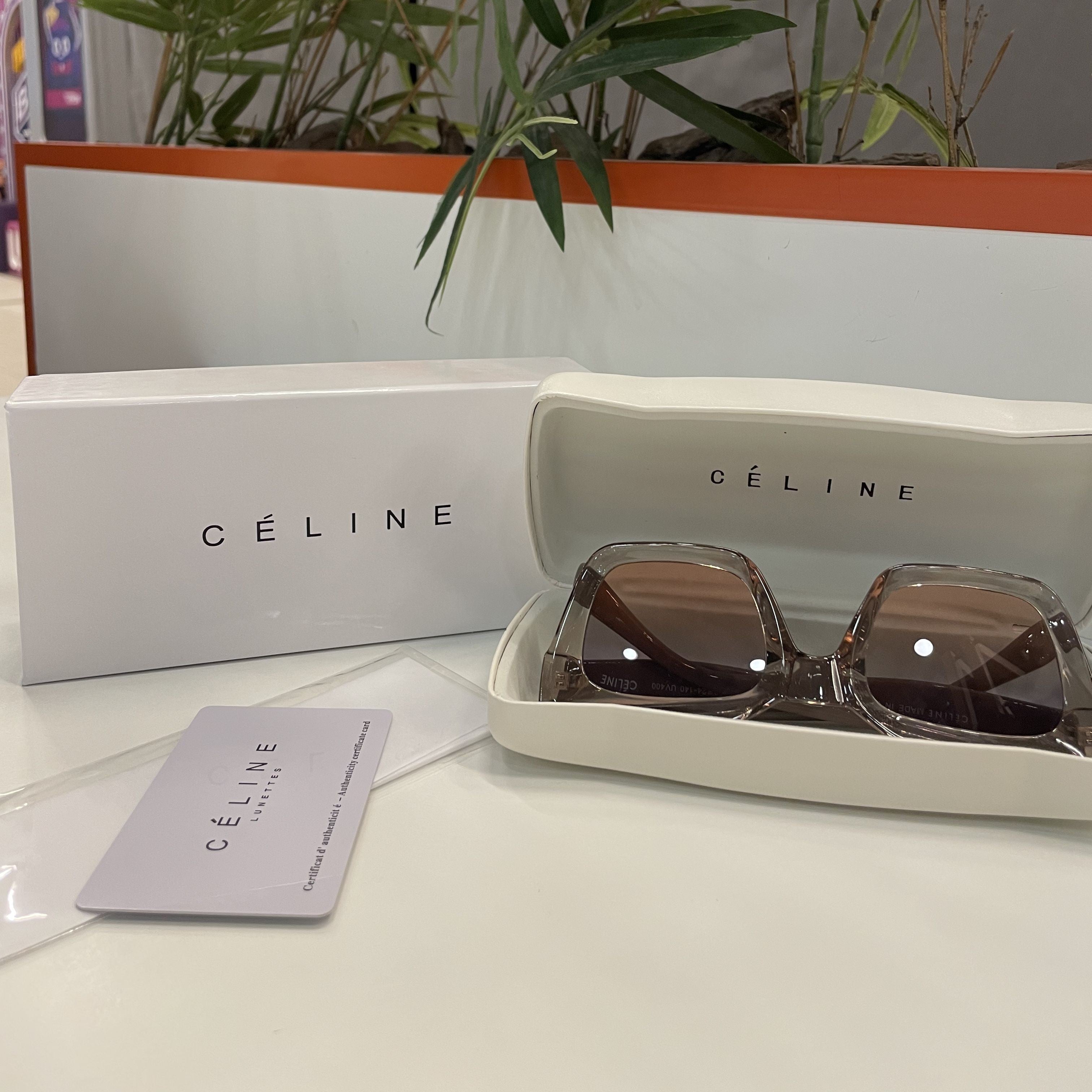 Lunettes Céline – Rose Épaisse Rectangulaire