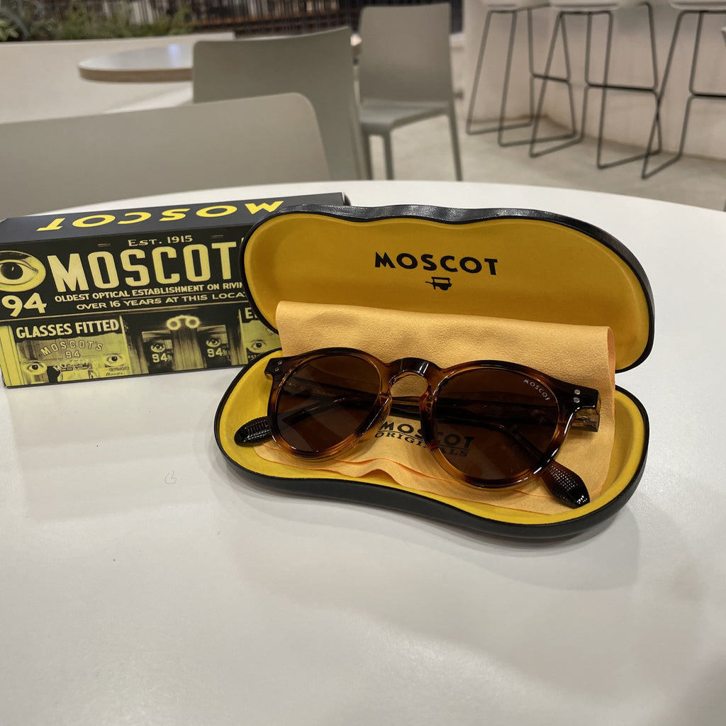 Lunettes MOSCOT écaille ambrée – Verres polarisés marron