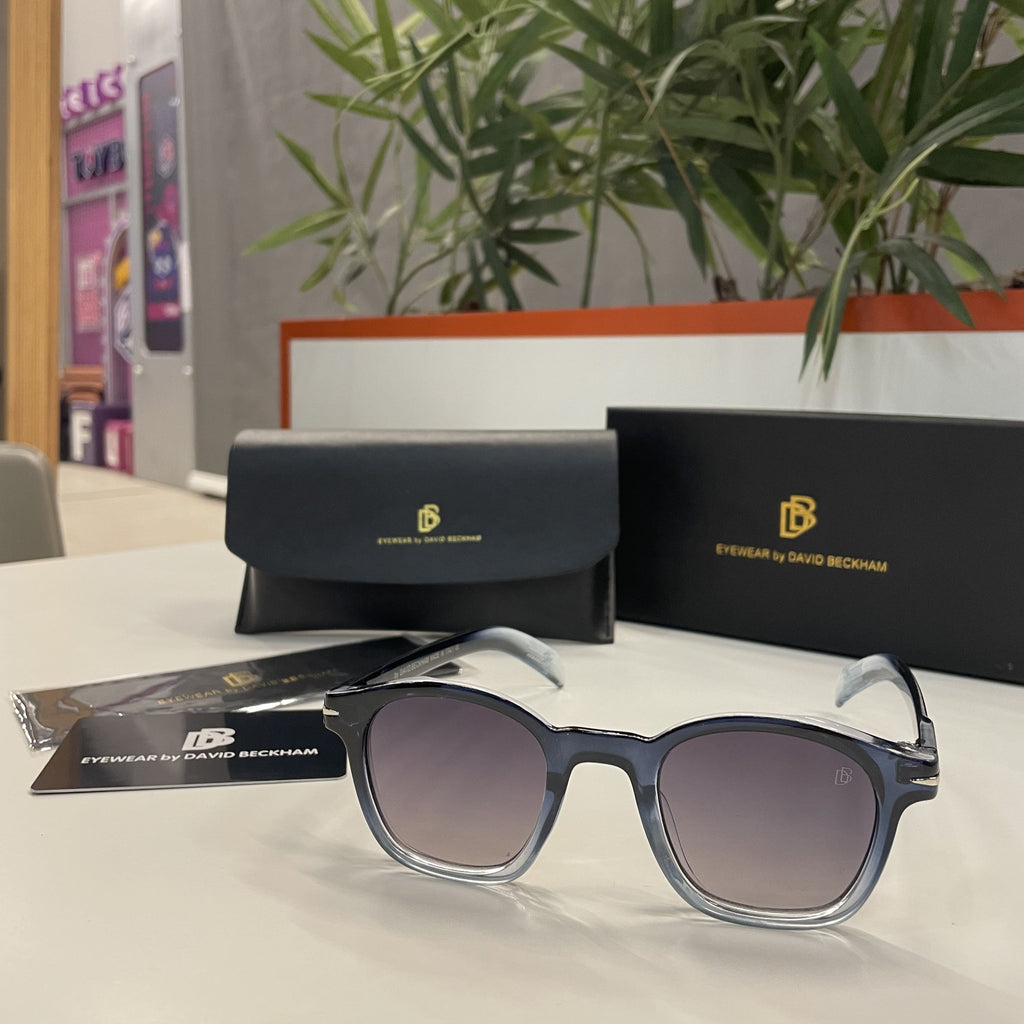 Lunettes David Beckham bleu transparent