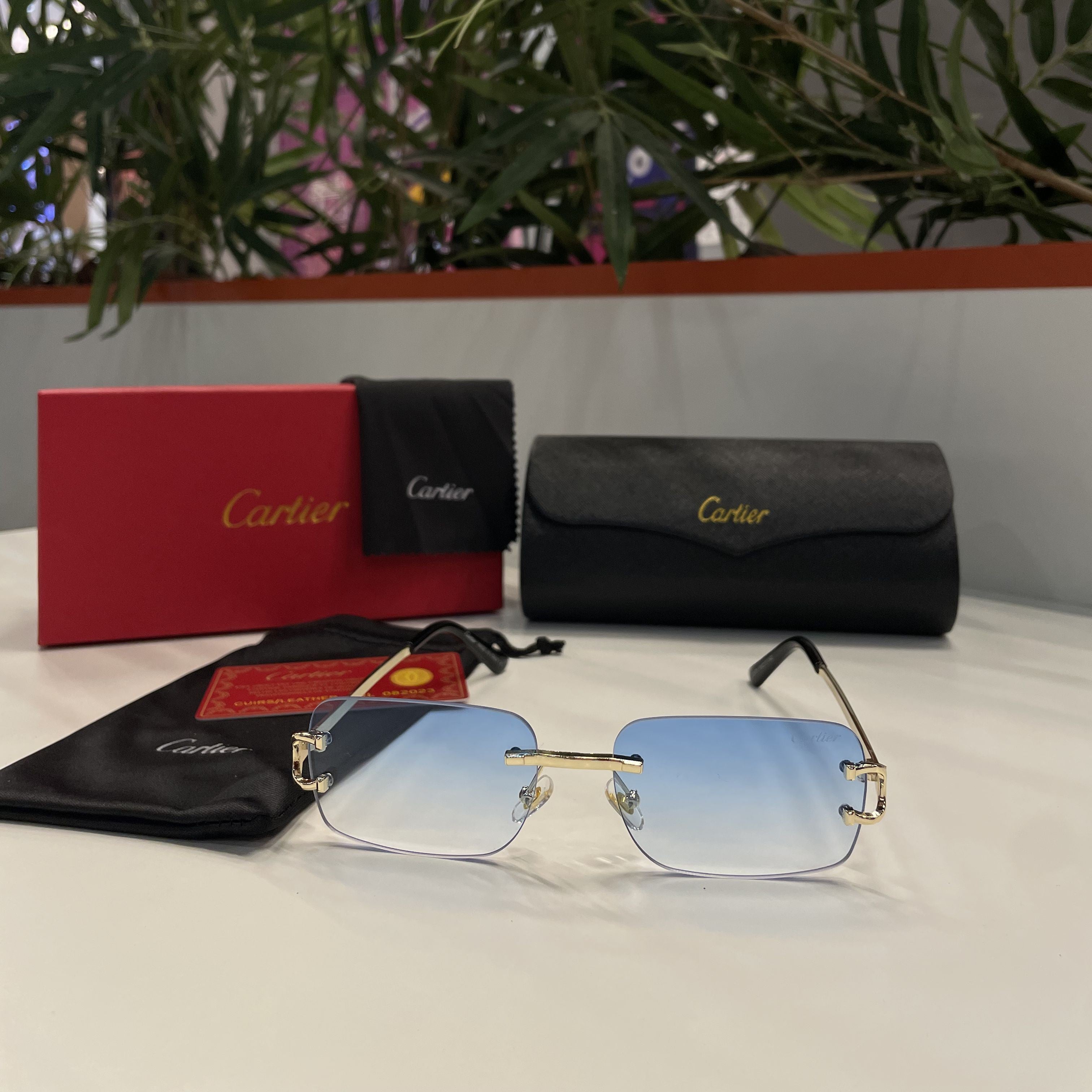 Lunettes Cartier verres dégradés bleu