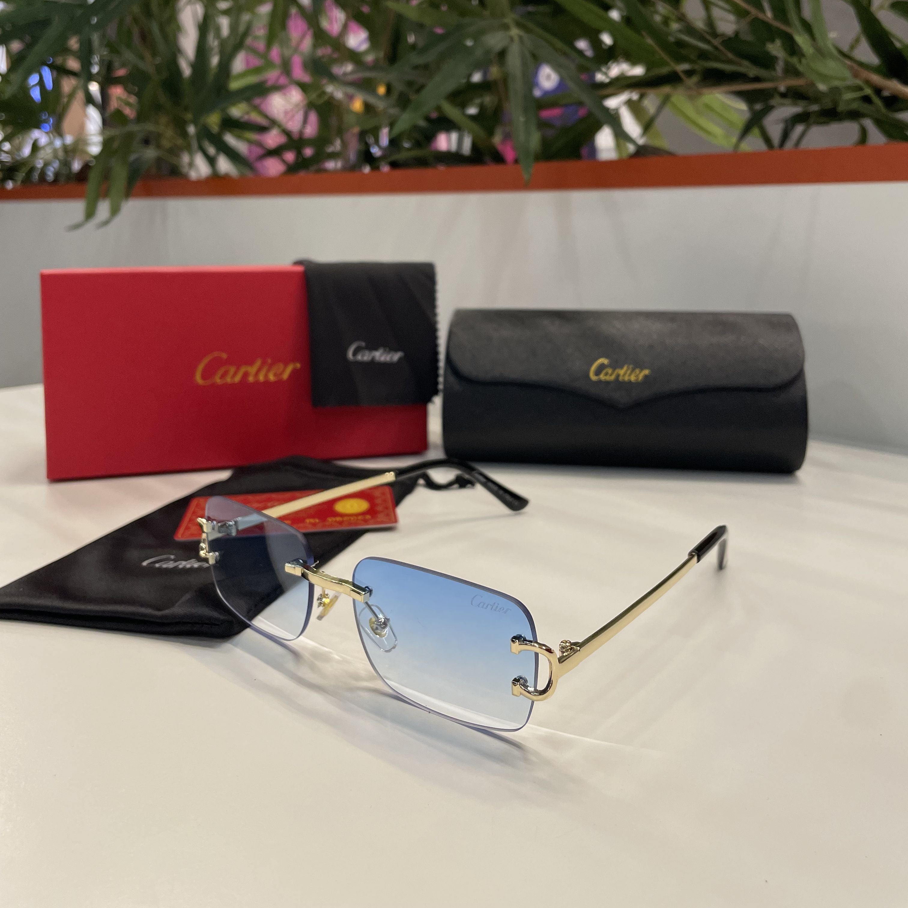 Lunettes Cartier verres dégradés bleu