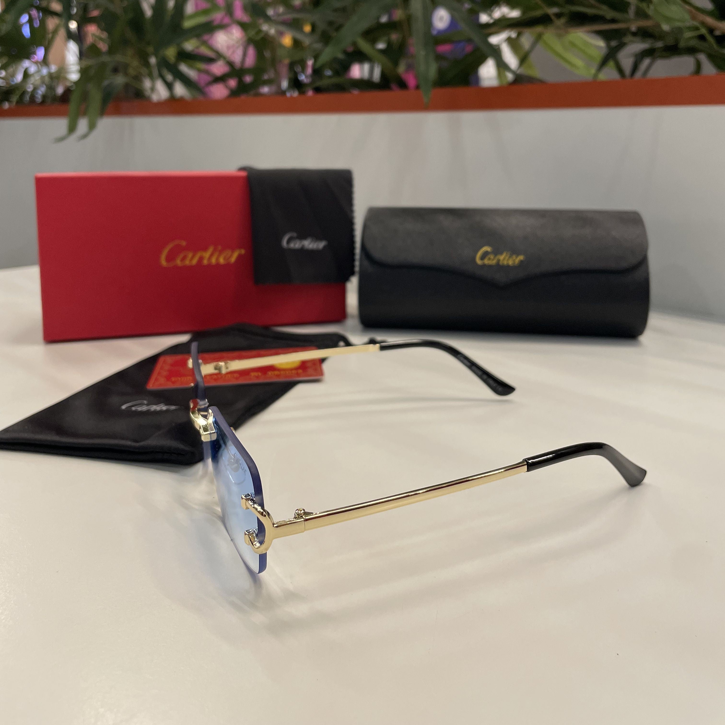 Lunettes Cartier verres dégradés bleu