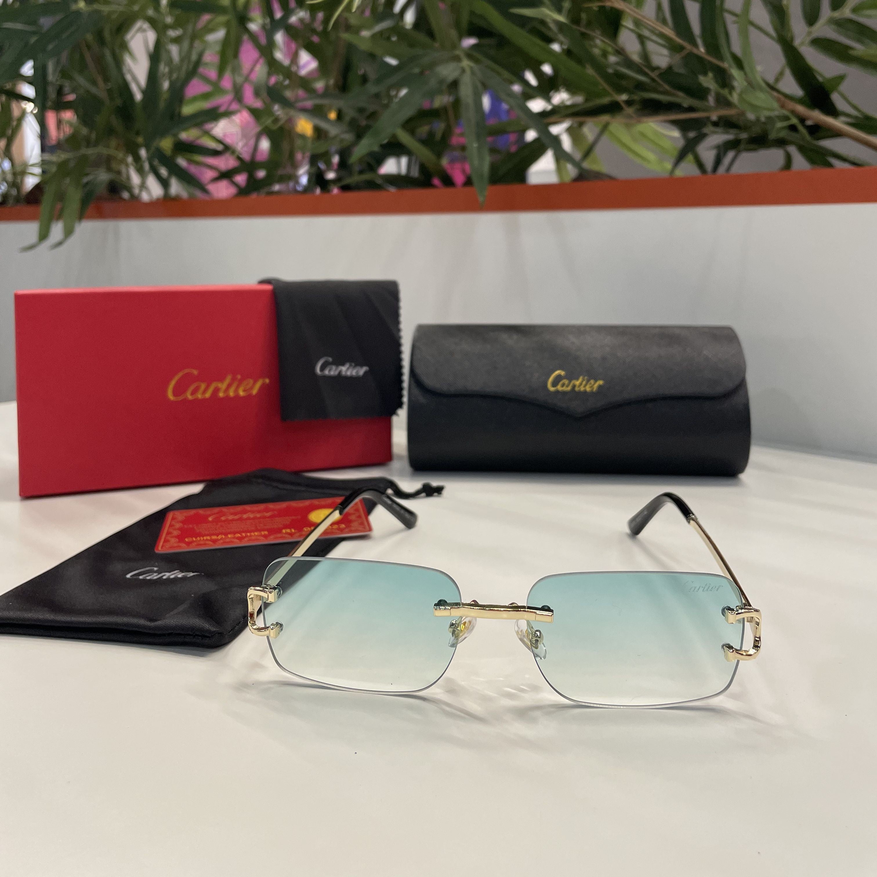 Lunettes Cartier verres dégradés vert