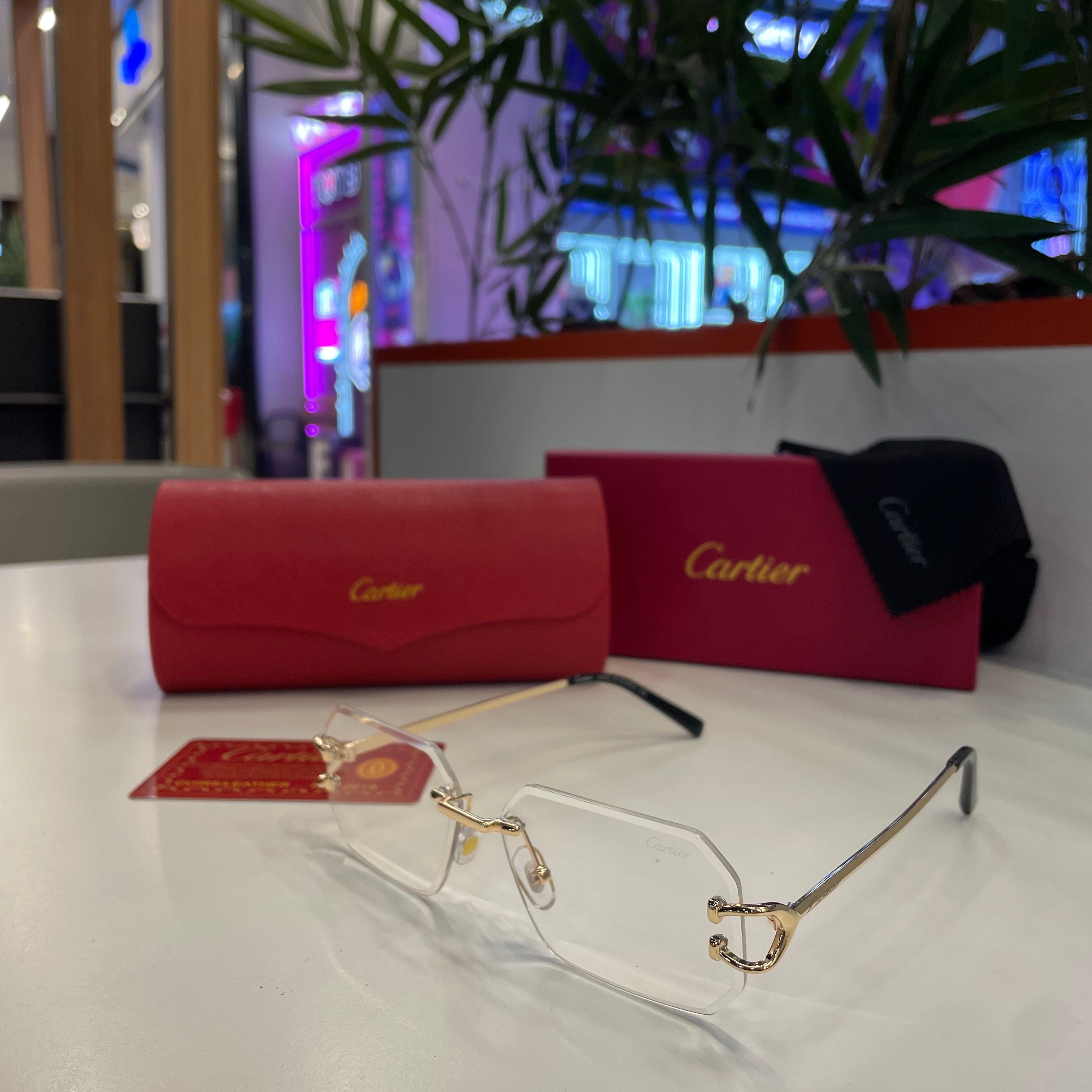 Lunettes Cartier Transparent - Monture Dorée