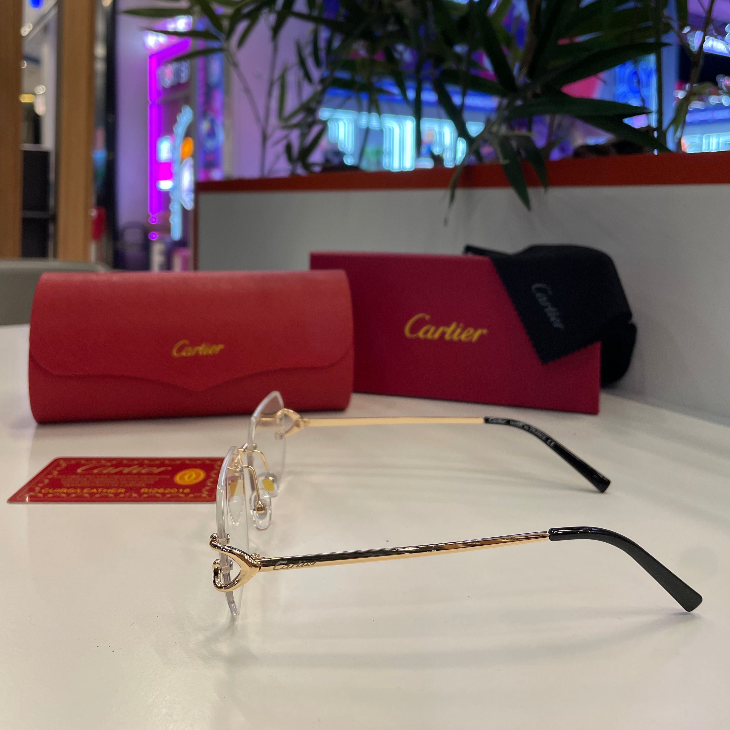 Lunettes Cartier Transparent - Monture Dorée