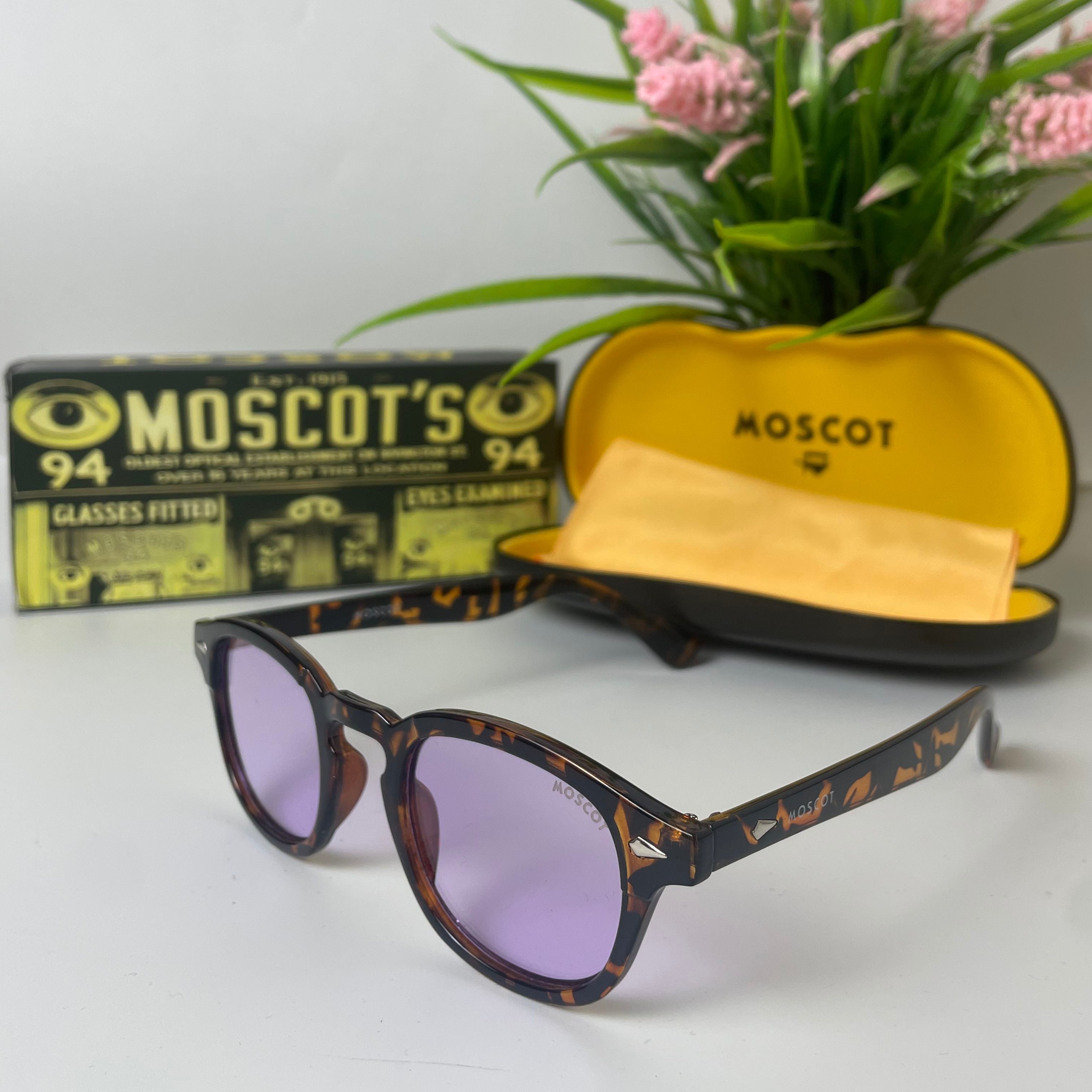Lunettes MOSCOT Rondes Écaille Tortoiseshell – Verres Violet Clair Tendance