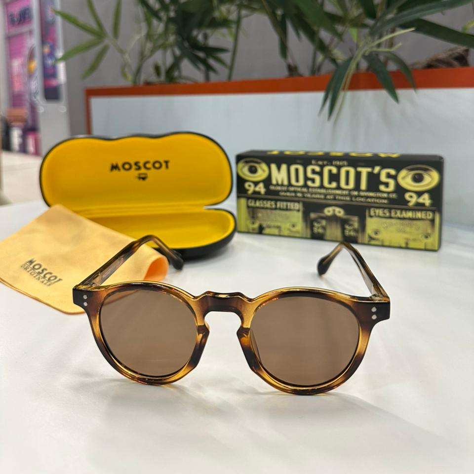 Lunettes MOSCOT écaille ambrée – Verres polarisés marron