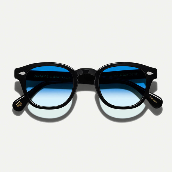 Lunettes Moscot noire – Verres bleus dégradé